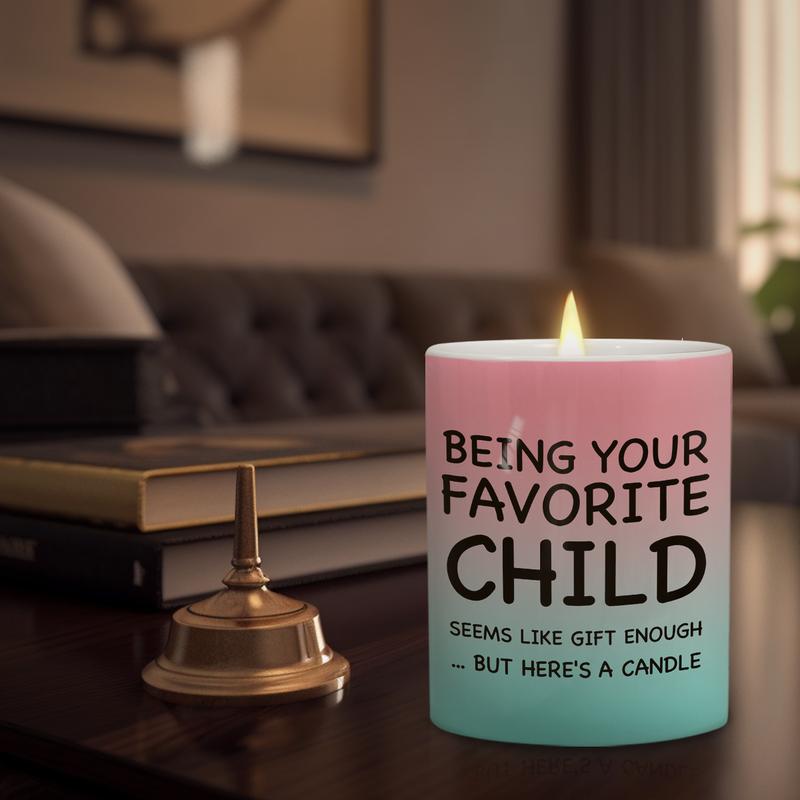 Funny Candle for Mom Dad - Being Your Favorite Child Ceramic Jar Scented Candles Gifts for Mothers Fathers from Daughter Son - Candle Gifts for Birthday Christmas Valentines