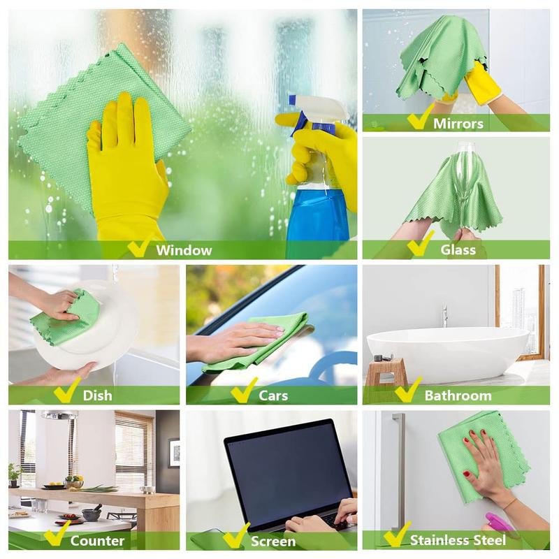 Microfiber Glass Cleaning Cloths-6PK, 16