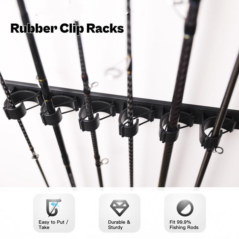 Wall Mount Fishing Rod Holders,Vertical Fishing Pole Storage Rack for Garage