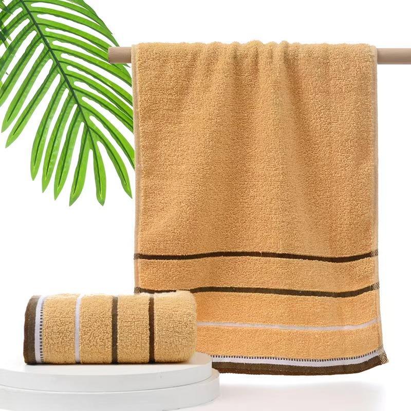 Striped Pattern Towel, 3 Counts set Soft Absorbent Towel, Bathroom Supplies for Home Hotel Salon Dormitory Camping