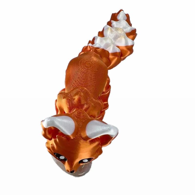 Orange Fox - Articulated 3d Print, Fun Cute Orange Fox Figurine Decoration, Great Gift