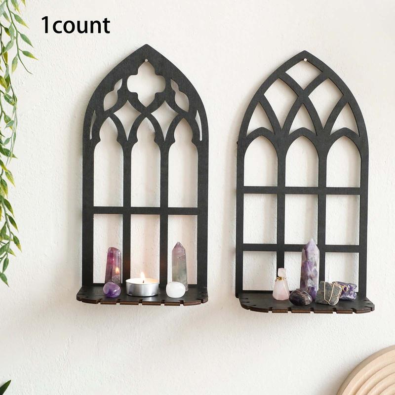 Gothic Style Church Design Wall Mounted Crystal Display Rack, 1 Count Wall Hanging Jewelry Display Rack, Home Decor for Living Room Bedroom