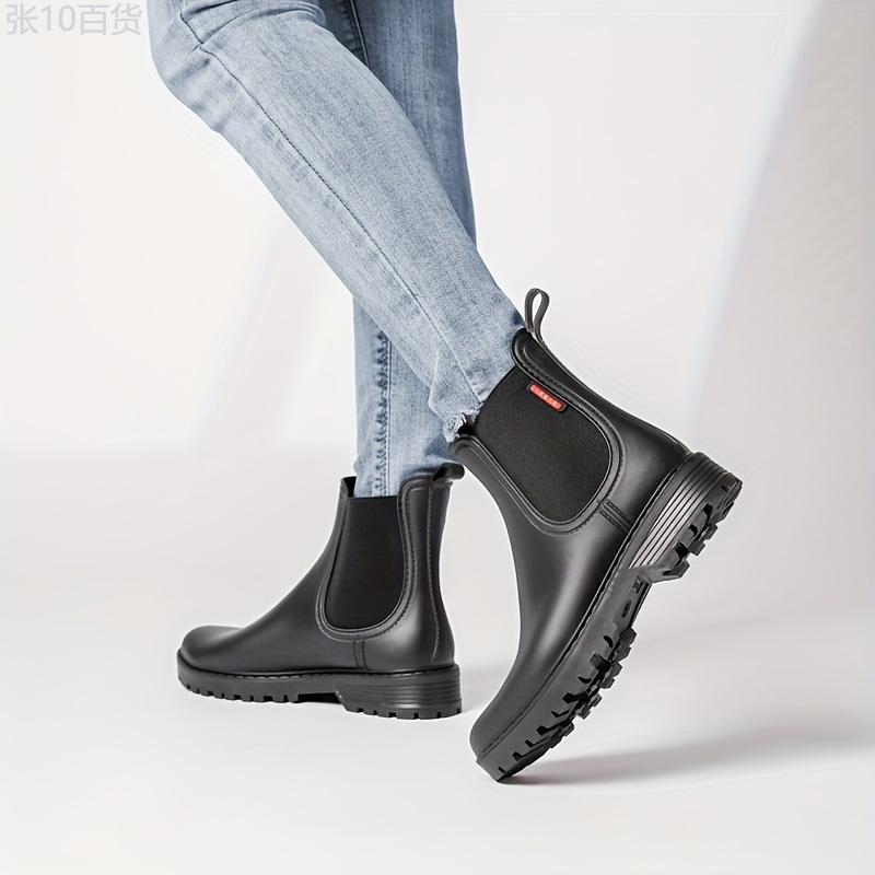 Waterproof Comfort Rain Boots for Women - Medium Tube, Non-Slip Sole, Solid Color, Breathable, Easy to Wear, Perfect for Outdoor Activities - Comfortable and Stylish Women Shoes