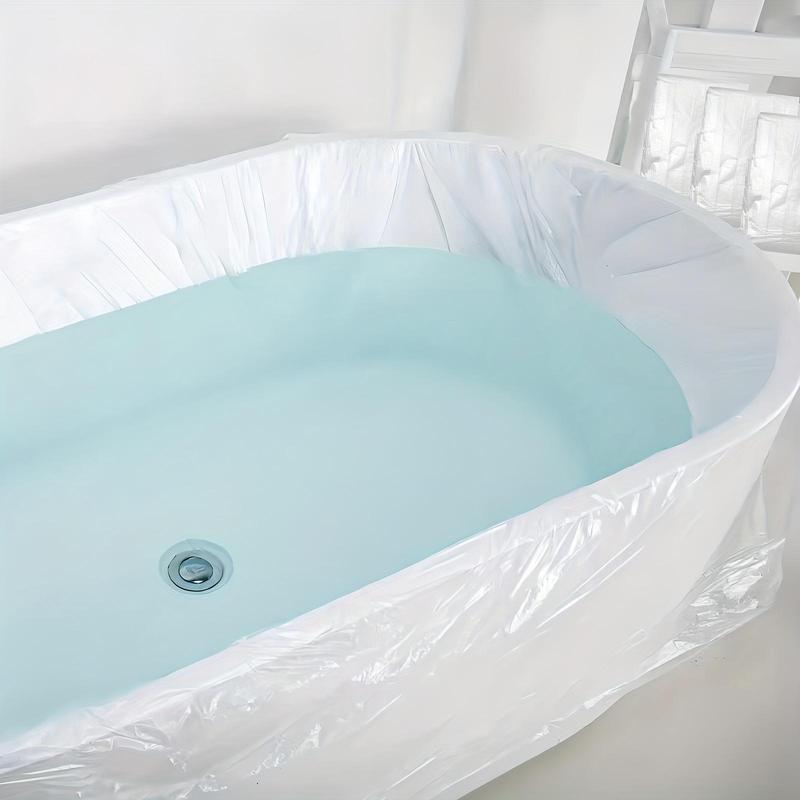 Disposable Bathtub Cover Liner, 10pcs set Large Bathtub Cover for Home, Bathtub Liner Plastic Bag, Portable Bathtub Cover for Travel, Gym, Beauty Salon, Hotel