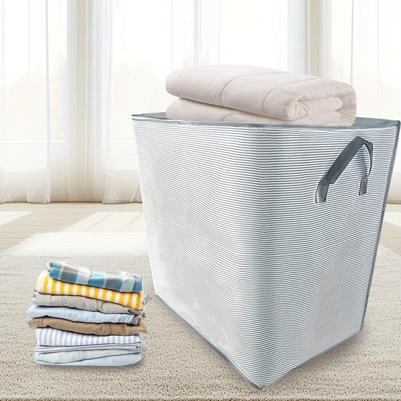 Heavy-Duty Extra Large Clothing Storage, Foldable Blanket Buggy Bag, Wardrobe Finishing Storage Box with Durable Handle, Suitable for Clothing, Blanket, Duvet, Extra Large Buggy Bag (23.62*17.72*23.62 Inches)