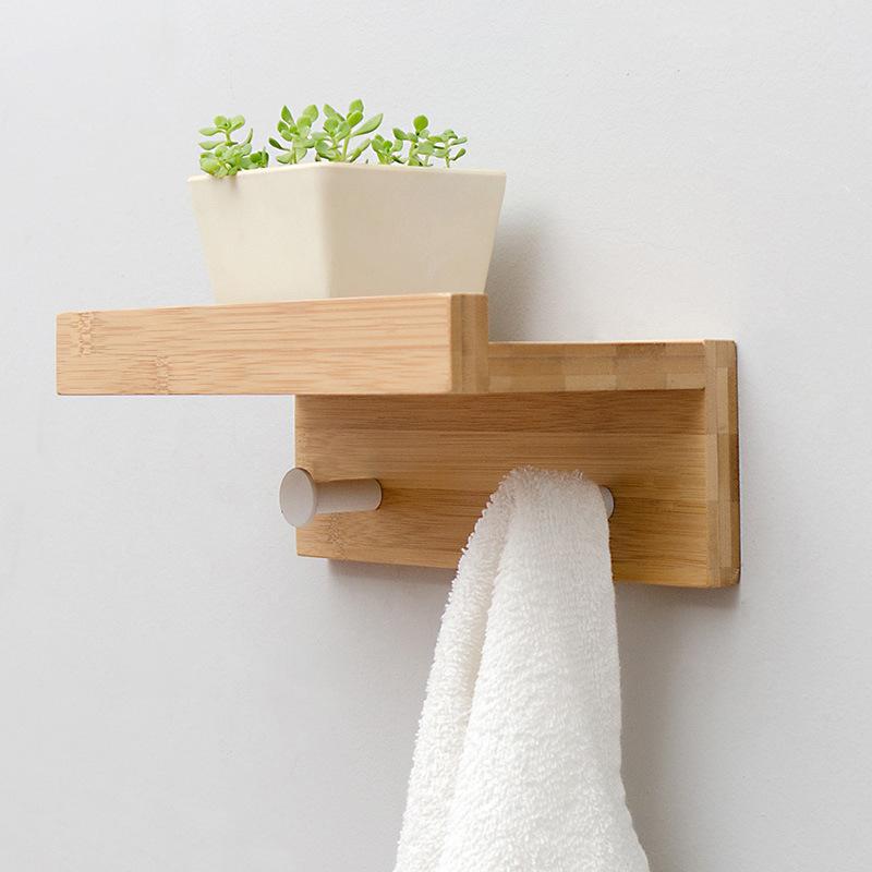 Wooden Wall Mounted Hook, 4 Counts Simple Decorative Wall Hook, Multi-purpose Storage Hook for Bath Towel, Coat and More, Home Organizer