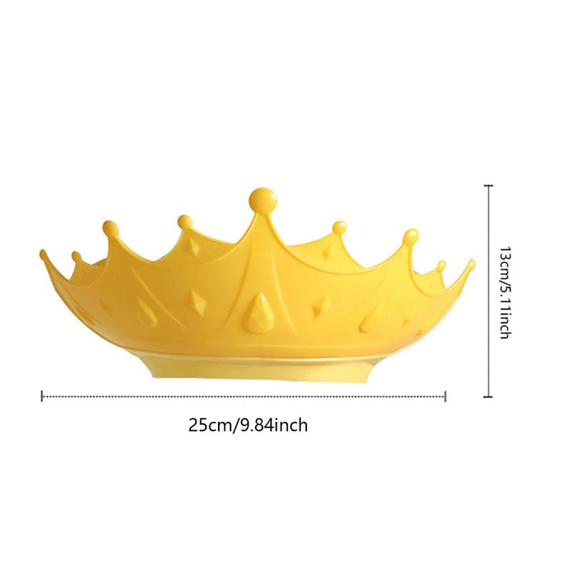 Cute Kids Cartoon Crown Shaped Shower Cap, 1 Count Reusable Silicone Shower Cap for Kids, Bathroom Supplies for Home Use