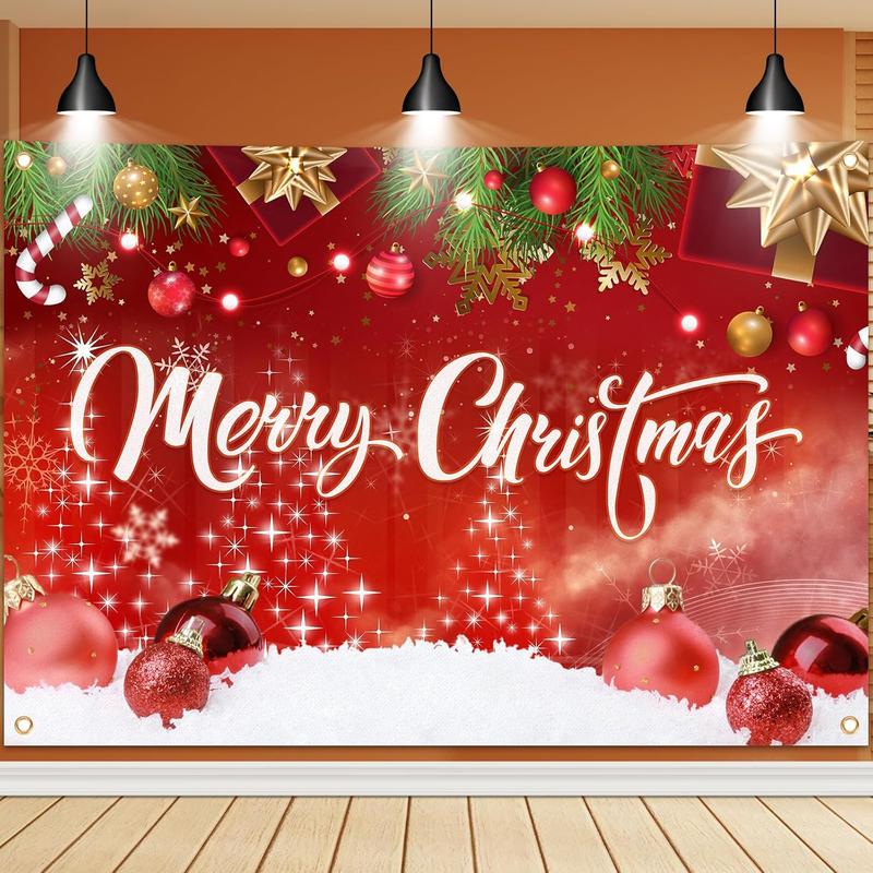 Christmas Photography Backdrop, Xmas Background for Christmas Photos, Photo Backdrop, Background Banner for Family Holiday New Year Party Decoration Supplies Photo Studio Props Pictures(72 x 44in)- C