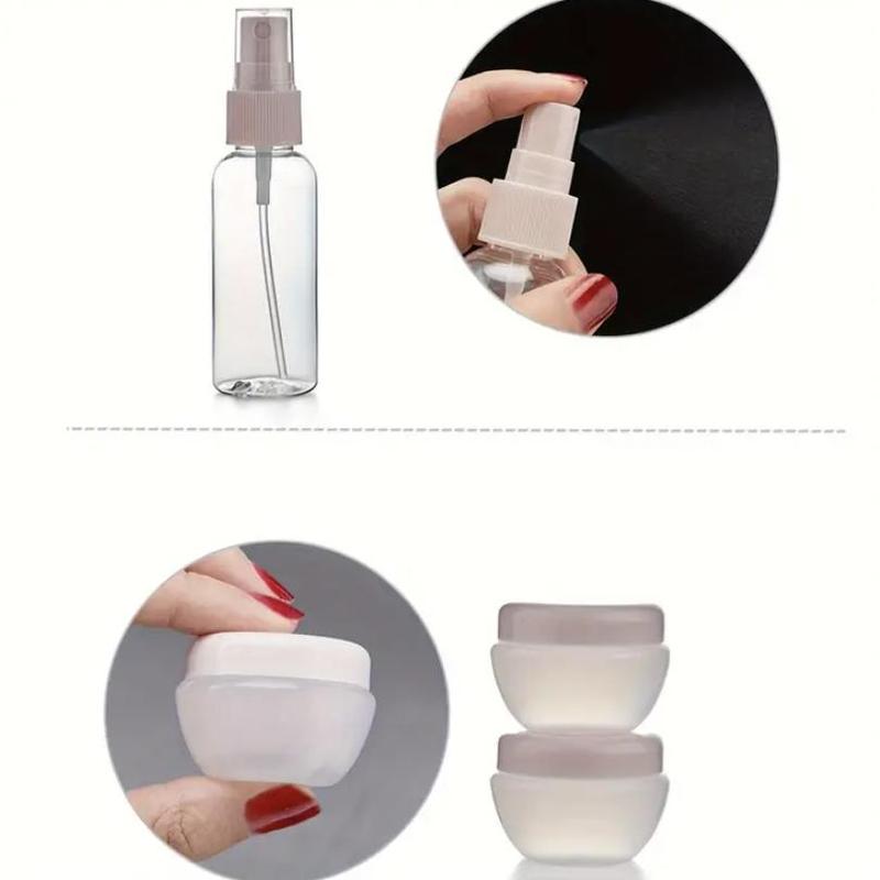 Portable Travel Bottle Set with Storage Bag, 11pcs set Including 8 Refillable Empty Bottles & 3 Accessories, Leak Proof Mini Bottles for Skincare, Christmas Gift