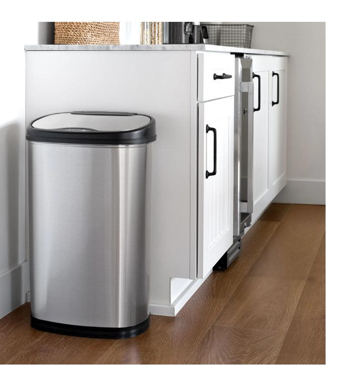 13.2 Gallon Trash Can, Motion Sensor Kitchen Trash Can, Stainless Steel Cleaning Hand