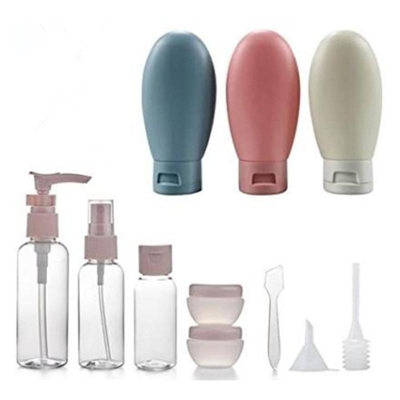 Portable Travel Bottle Set with Storage Bag, 11pcs set Including 8 Refillable Empty Bottles & 3 Accessories, Leak Proof Mini Bottles for Skincare, Christmas Gift