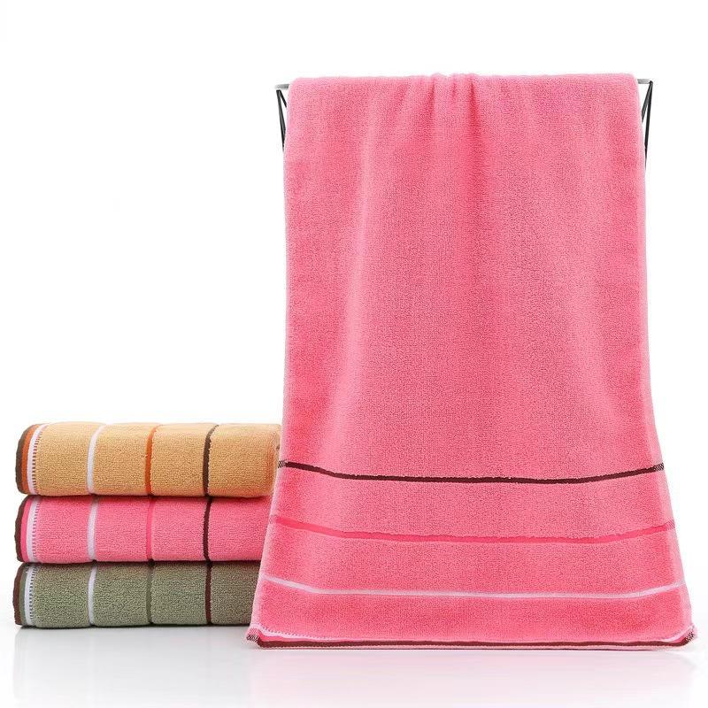 Striped Pattern Towel, 3 Counts set Soft Absorbent Towel, Bathroom Supplies for Home Hotel Salon Dormitory Camping