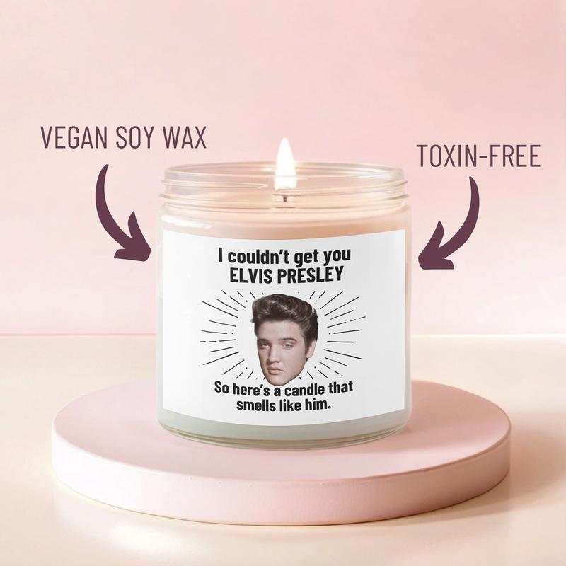 Smells Like Elvis Scented Presley Candle | Elvis Presley Fan Gift | Funny Candle Gift For Birthday | Best Friend Birthday Gift | Soy Wax Scen