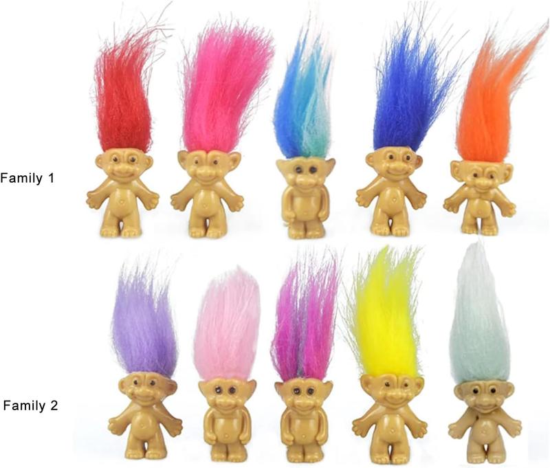 16pcs Mini Troll Dolls, PVC Vintage Trolls Lucky Doll Mini Action Figures 1.2