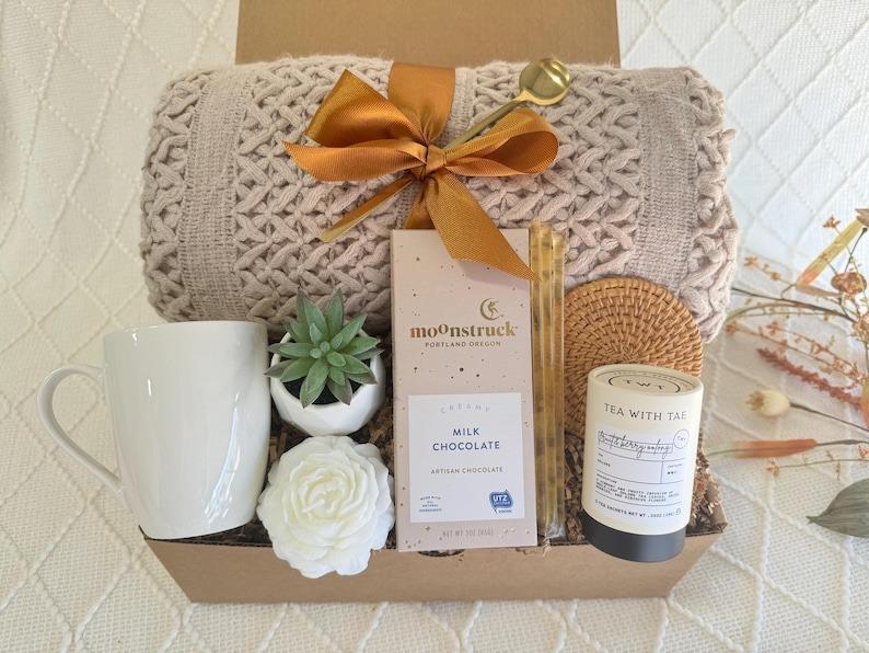 Sending Healing Vibes Gift Box For Women, Gift With Blanket, Succulent, Socks, Candle, Get Well Gift For Her, Thinking Of You Gift, christmas gift