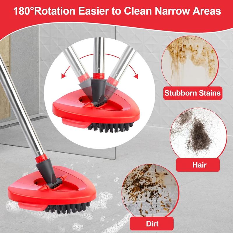 Scrub Brush for O Cedar RinseClean 2 Tank System, Ocedar Scrubber Mop Head, Spin Mop Scrub Brush Head Replacement, 1 Cleaning Clothes & 2 Pcs Hard Bristle Floor Scrub Brush for Bathroom, Kitchen, Tub