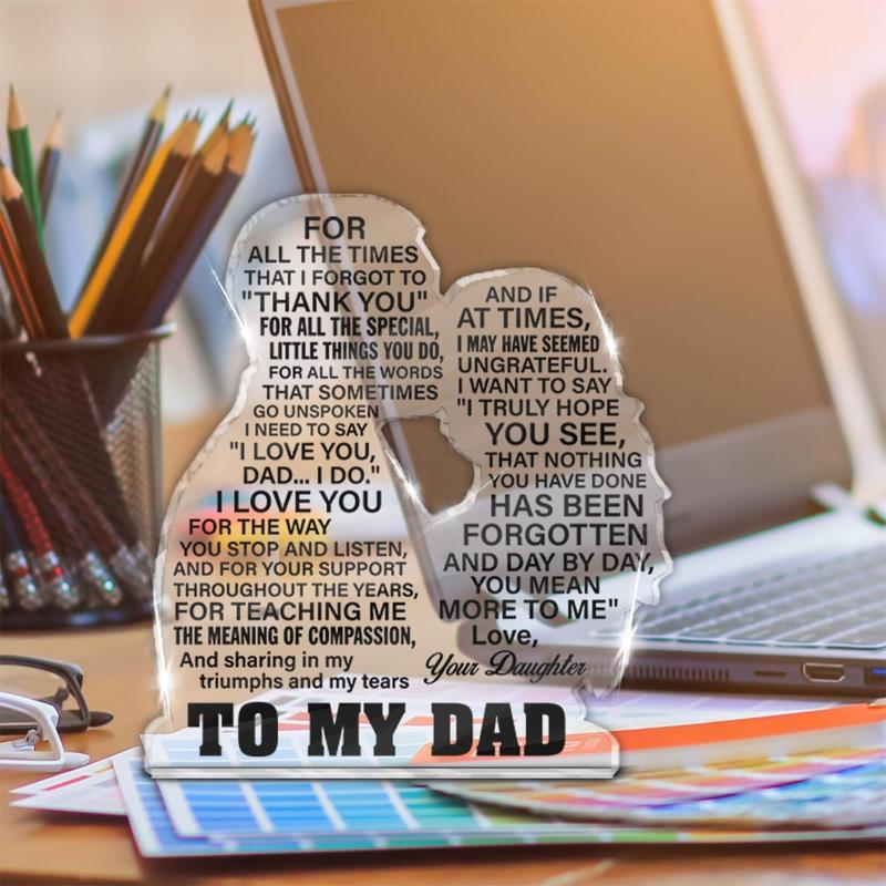 Dad Gifts, Gift for Dad From Daughter, Thank You Gifts for Dad Father's Day Birthday Christmas, to My Dad Acrylic Keepsake