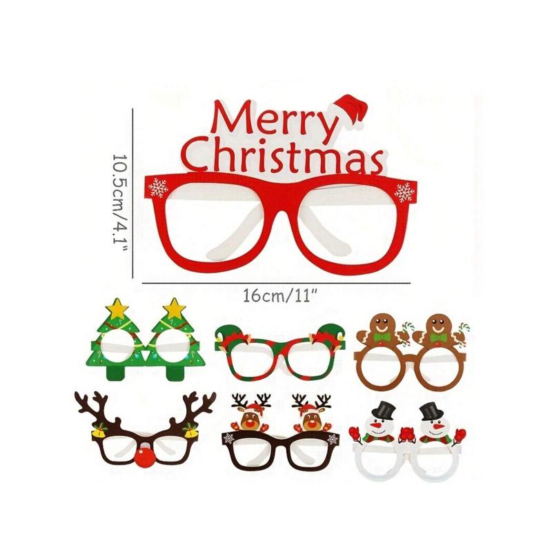 9 Pairs Of Fun Santa Claus Christmas Tree Elk Shaped Paper Glasses - Party Favors For Photo Booth Props And Christmas Decorations - Novelty Accessories For Holiday Celebrations, Christmas Decor, Christmas Decorations, Christmas Gifts