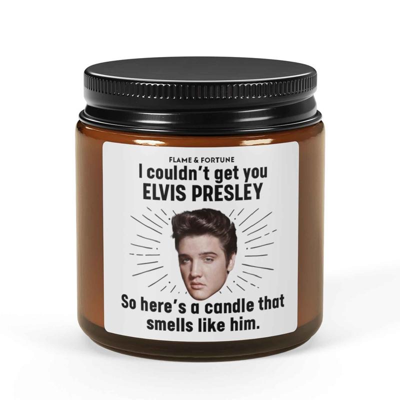 Smells Like Elvis Scented Presley Candle | Elvis Presley Fan Gift | Funny Candle Gift For Birthday | Best Friend Birthday Gift | Soy Wax Scen