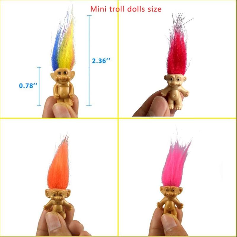 16pcs Mini Troll Dolls, PVC Vintage Trolls Lucky Doll Mini Action Figures 1.2