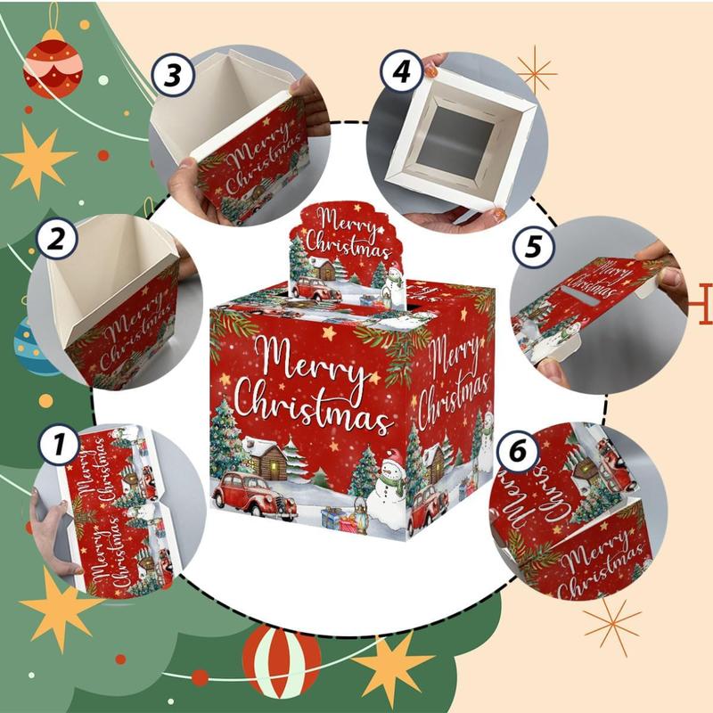 Christmas Surprise Money Box - Cash Pull Gift Box for Men & Women | Festive Red Decorations | Perfect Christmas Party Decor & Holiday Cash Gift Box!  | Make Their Holiday Unforgettable!