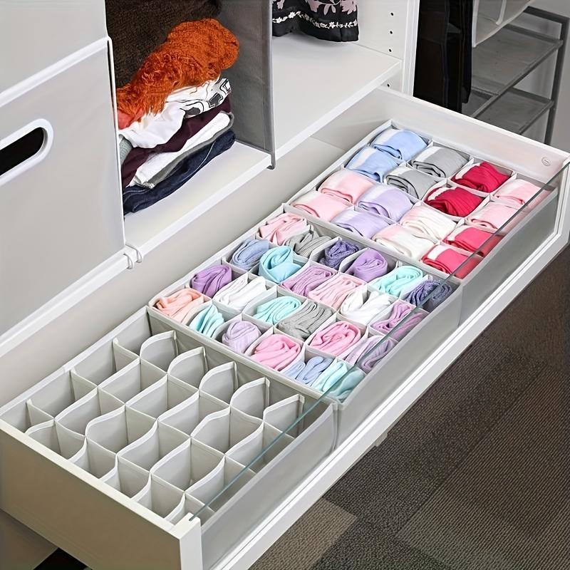 24 Grid Socks Storage Box, 1 Count Foldable Socks & Underwear Storage Box, Socks Storage Organizer, Home Organizer for Bedroom, Closet, Drawer