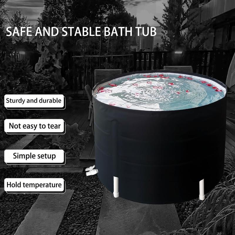 Portable Bathtub  Soaking Tub Folding Bathtub Folding Bathtub Cold Plunge Tub Cold Plunge Barrel Bath Tub Shower Tub (Dia 29.5