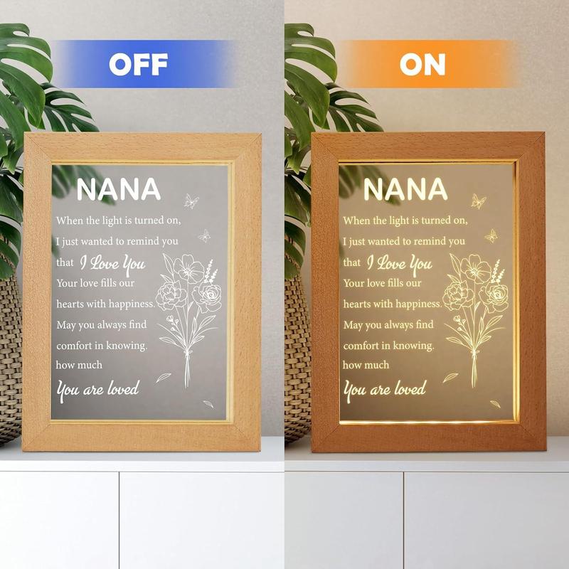 Grandma Gifts for Nana, Christmas Gifts, Mother's Day Gifts for Grandma, with Photo Frame, Birthday Gifts for Nana, Gifts for Grandma from Granddaughter Grandson (6.7 * 8.3in)