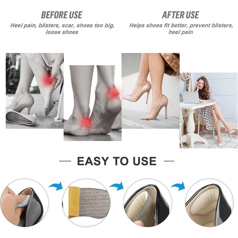 Heel Pads for Shoes That are Too Big, Heel Inserts for Women, Heel Grips for Womens Shoes, Heel Protectors, Heel Cushion Liners for Blisters Loose Shoes, Shoe Fillers