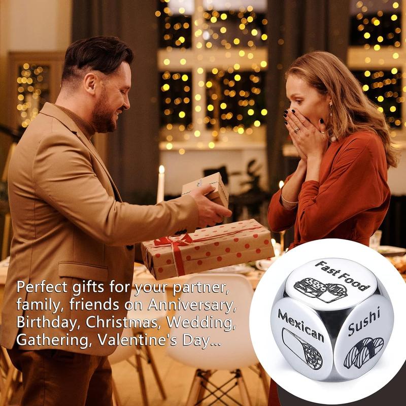 Him Her Couple Gifts for Boyfriend Girlfriend Food Decider 11th Anniversary Steel Date Night Gifts for Husband Wife for Wedding Christmas Valentines Birthday for Women Men