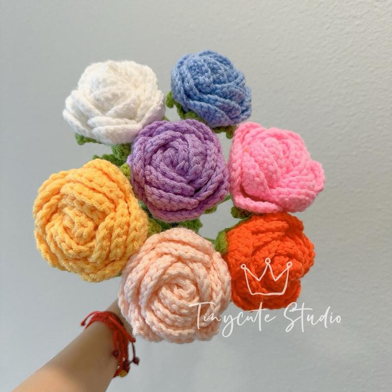 Crochet handmade Roses  knit Rose Roses  Lily of the valley   Lavenders- Plants  Decorative  Gifts   Easter  Holidays   Birthday gift Handmade  romantic  Crochet bouquet  forever flower  Marriage Proposal gift Graduation gift  handmade flower