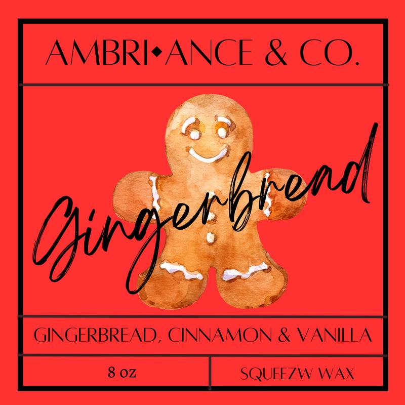 Gingerbread Scented Squeeze Wax Melts 8oz Pouch Non-Toxic Home Fragrance Ambri-ance & Co. Product Long Lasting Home Fragrance