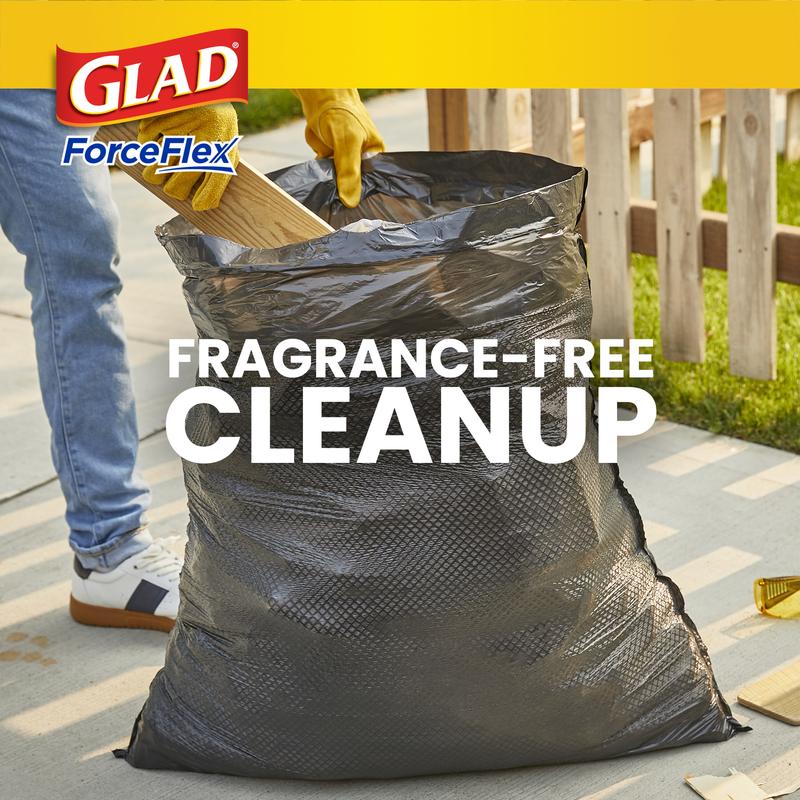 Glad ForceFlex 30 Gallon Large Trash Bags, Unscented, 40 Bags