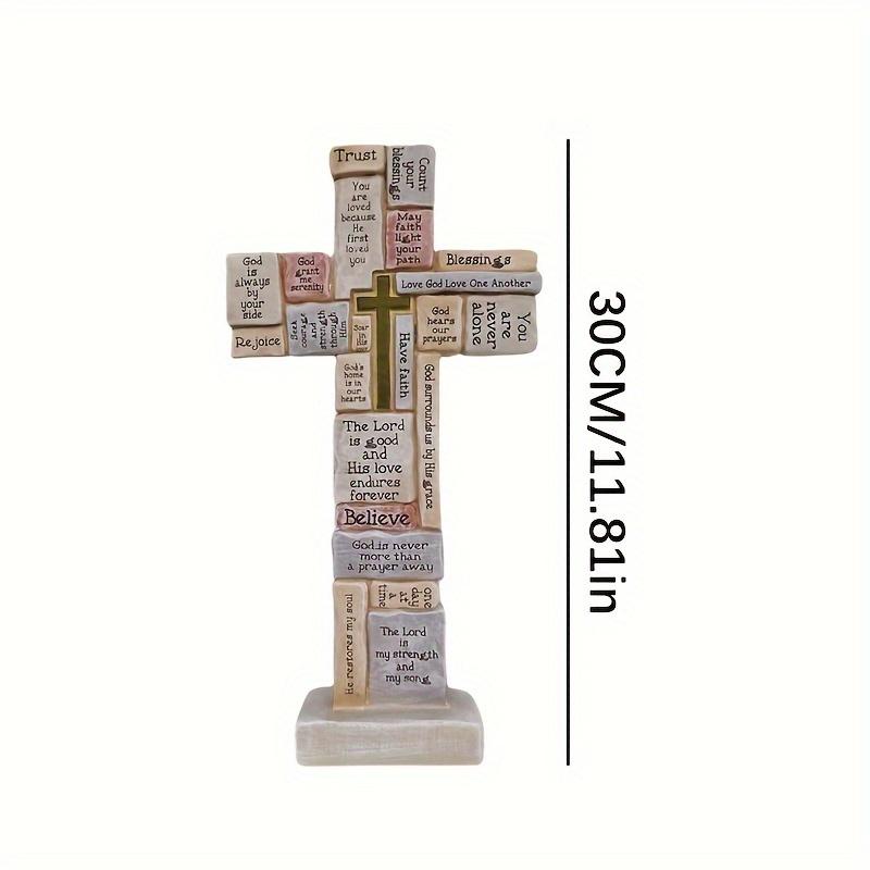 1pc Jesus Praying Holy Cross - Multipurpose Resin Decoration For Home, Garden And Halloween Christmas Easter