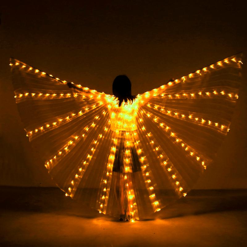 Led Colorful Big Bead Belly Dance Wing For Christmas And Halloween Party