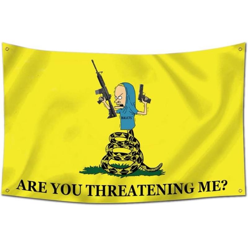 Are You Threatening Me Flag Banner 3x5FT Man Cave Banner, Man Cave Dorm Wall Living Room, College Dorm Tapestry Decor