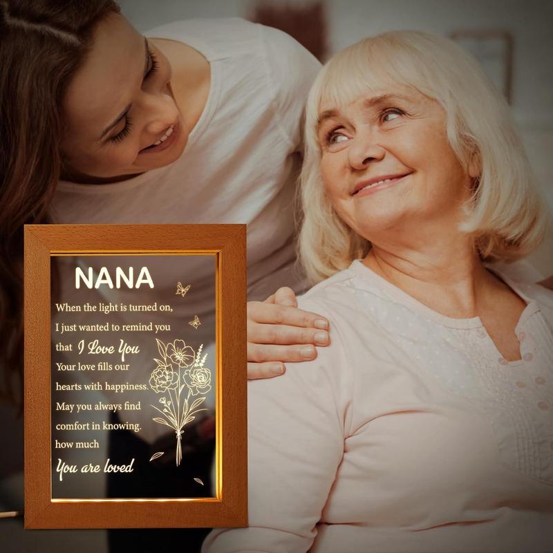 Grandma Gifts for Nana, Christmas Gifts, Mother's Day Gifts for Grandma, with Photo Frame, Birthday Gifts for Nana, Gifts for Grandma from Granddaughter Grandson (6.7 * 8.3in)