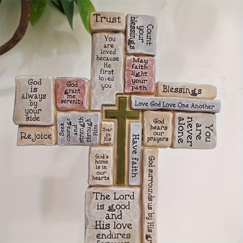 1pc Jesus Praying Holy Cross - Multipurpose Resin Decoration For Home, Garden And Halloween Christmas Easter