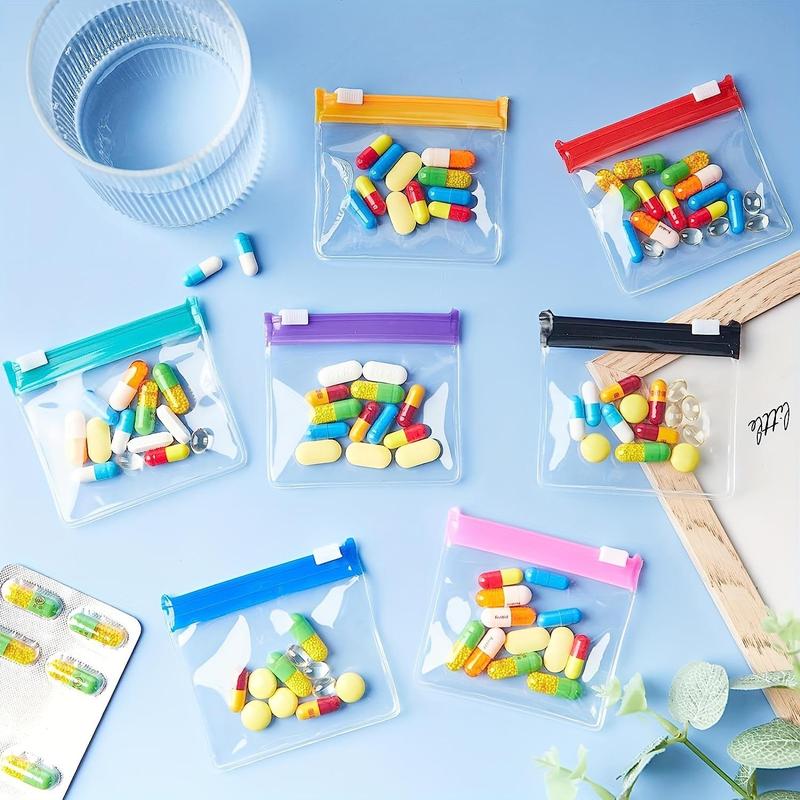 Clear Zipper Pill Storage Bag with Labels, 29pcs set Pill Organizer with Storage Bag, Jewelry Organizer, Small Item Storage Bag, Travel Storage Bag