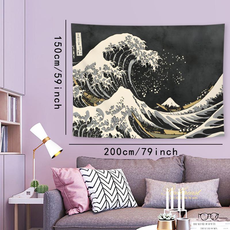 Wave Pattern Tapestry, 1 Count Aesthetic Wall Hanging Decor, Wall Art for Home Living Room Bedroom Study Room Office Dormitory