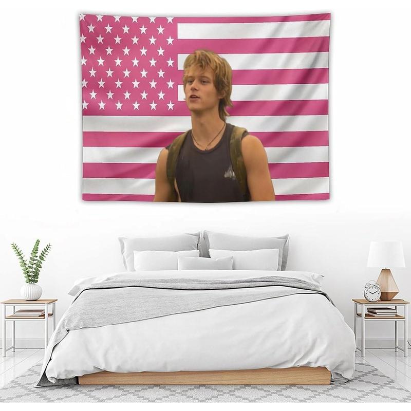 JJ Art Tapestry Actor Star Wall Tapestry Pink American Maybank Flag Poster Suitable for College Dormitory Bedroom Living Room Office Party Decoration Goods Gift