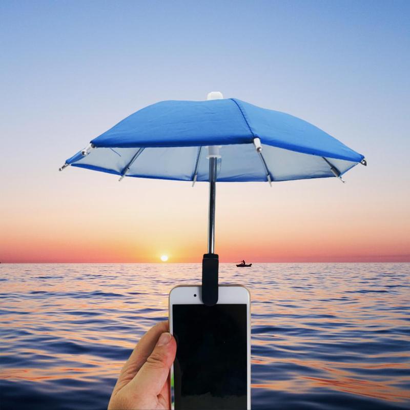 Portable Mini Phone Umbrella, Adjustable Outdoor Sunshade Phone Umbrella, Phone Accessories for Outdoor Camping Beach Travel