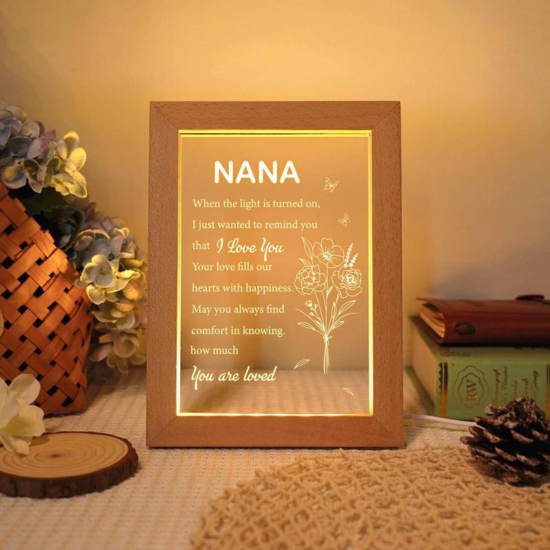 Grandma Gifts for Nana, Christmas Gifts, Mother's Day Gifts for Grandma, with Photo Frame, Birthday Gifts for Nana, Gifts for Grandma from Granddaughter Grandson (6.7 * 8.3in)