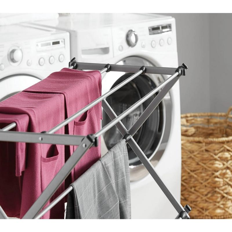 Oversized Collapsible Steel Laundry Drying Rack - Silver - Lightweight, Accessories Room