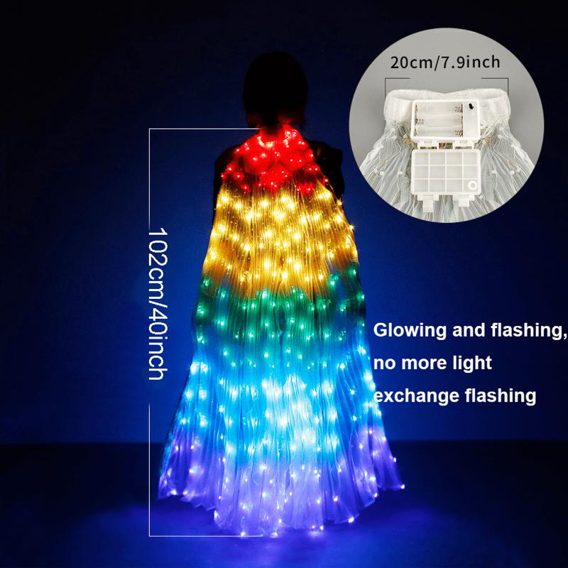 Led Colorful Big Bead Belly Dance Wing For Christmas And Halloween Party