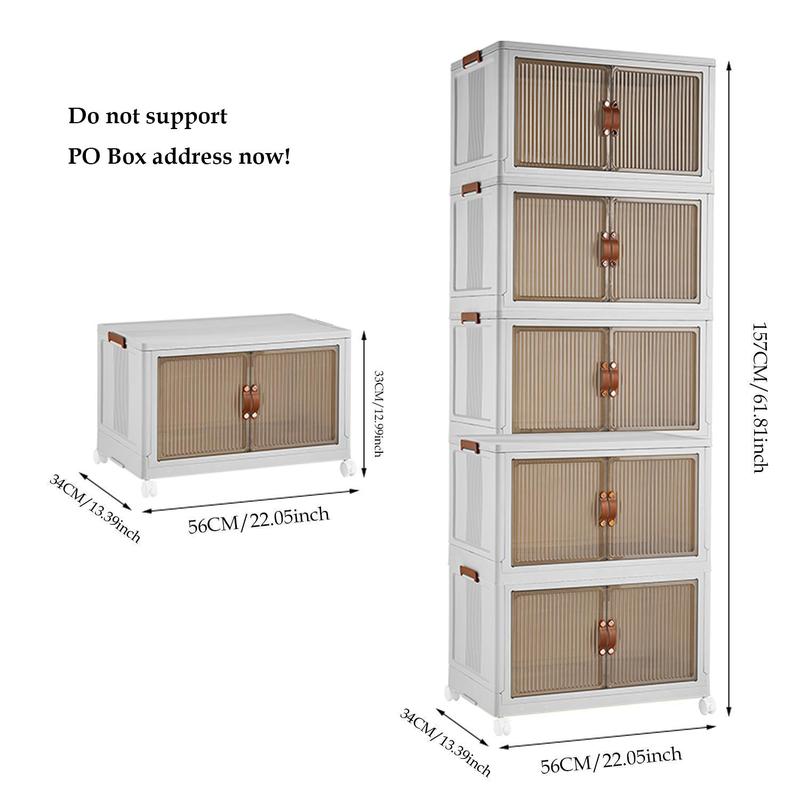 NLDD's 5-Level Collapsible Storage Towers: Stackable Cabinets with Lids for Towels to Toys, Books & More – Smart, Dustproof Design for Any Space