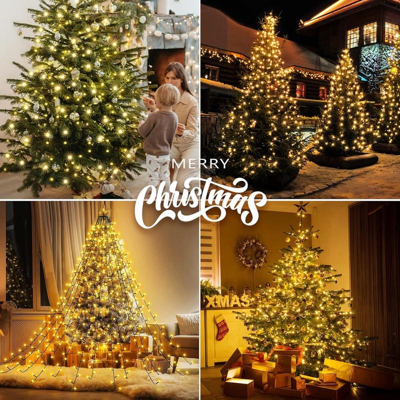 Quick Installation Christmas Tree Lights decor, Christmas decoration Lights, 6.6FTx10 Waterproof Xmas Tree Lights with Ring for Indoor Outdoor