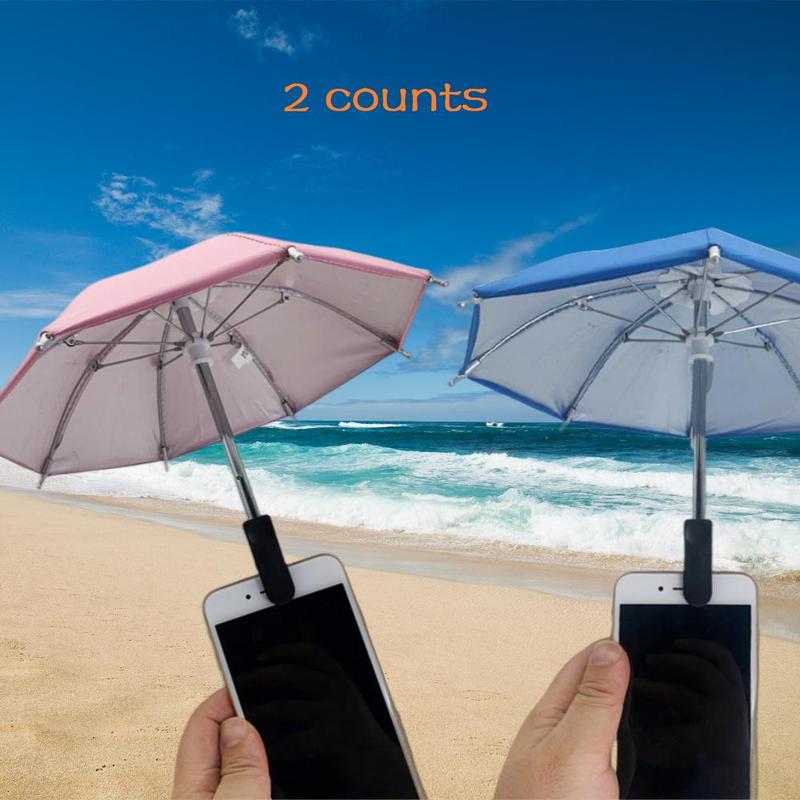 Portable Mini Phone Umbrella, Adjustable Outdoor Sunshade Phone Umbrella, Phone Accessories for Outdoor Camping Beach Travel