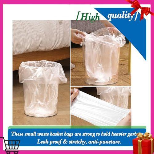 Hommaly 6-7 Gallon 90 pcs Small Clear Trash Bags Strong Clear Garbage Bags, Bathroom Trash Can Bin Liners, Plastic Bags for Office, Fit 6 gallon,7 gallon Waste Basket Liner 5,6,7 Gal(6-7G90-Clear)