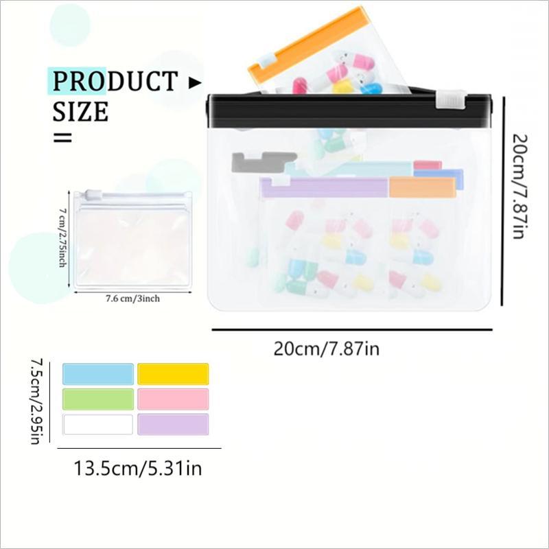 Clear Zipper Pill Storage Bag with Labels, 29pcs set Pill Organizer with Storage Bag, Jewelry Organizer, Small Item Storage Bag, Travel Storage Bag